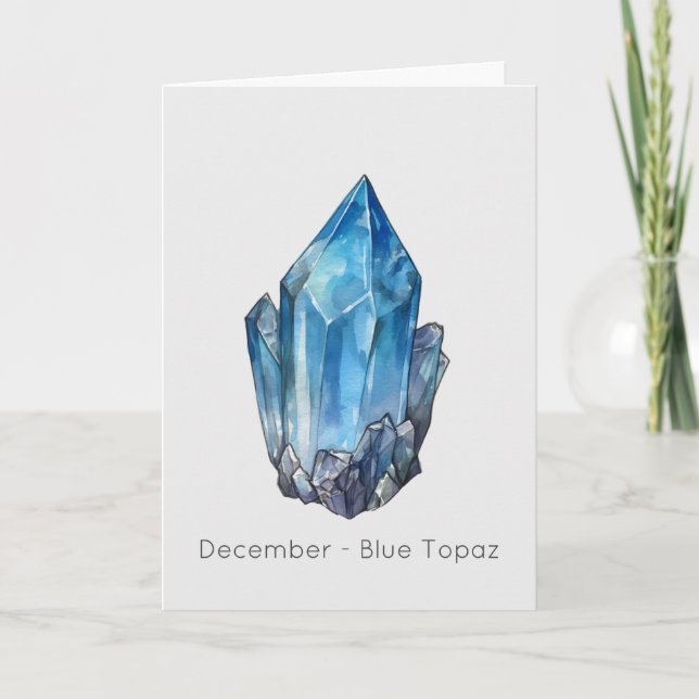 Décembre Birthstone Blue Topaz Bonne carte d'anniv (Devant)