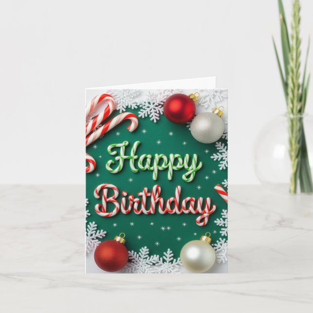 Décembre Carte d'anniversaire, carte d'anniversair (Devant)