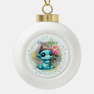Décembre Dragon TurquoiseFlocon de neige Ornement
