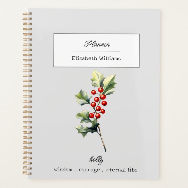 DÉCEMBRE HOLLY BIRTH FLOWER PERSONNALISÉ (Devant)