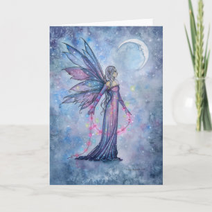 Décembre Moon Fairy Art Blank Carte de voeux