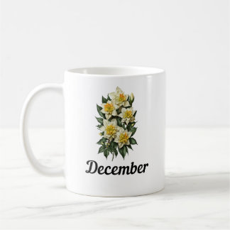 Décembre Mug Fleur de naissance, Mug Fleur d'anniv