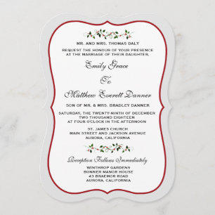 Décembre Vacances Mariage Invitation traditionnell