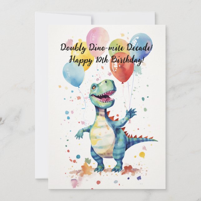 Décennie doublement Dino-mite ! Carte d'anniversai (Devant)