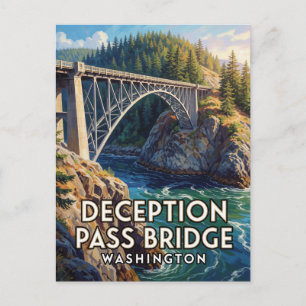 Deception Pass Bridge — Washington Postkarte