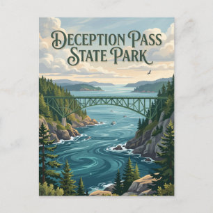 Deception Pass State Park Washington Postkarte