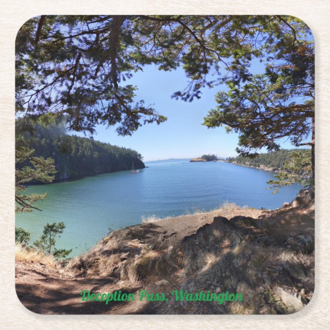 Deception Pass, Washington - Papier-Unterlage Rechteckiger Pappuntersetzer (Vorderseite)