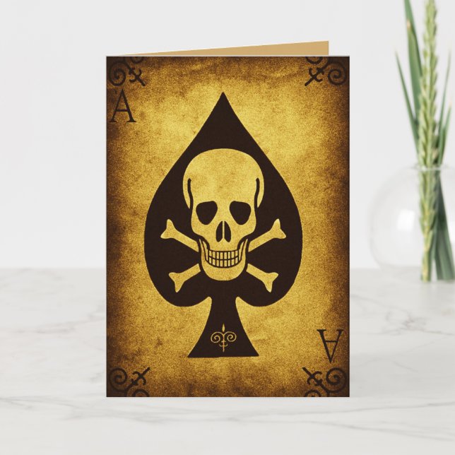 décès de pique carte de voeux (Devant)