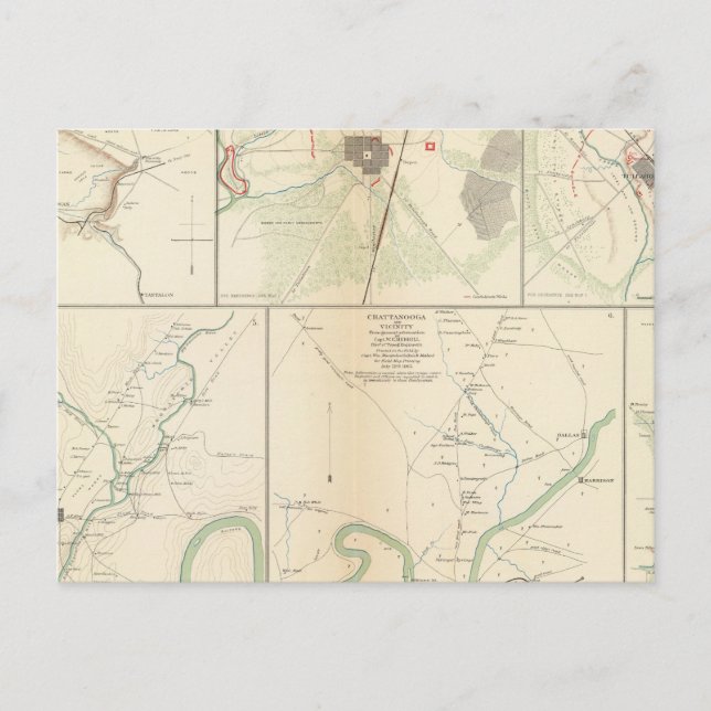 Decherd, Manchester, Tullahoma, Jasper Postkarte (Vorderseite)