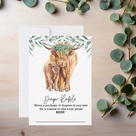 Déchets Raffle Highland Cow Baby shower Invitation