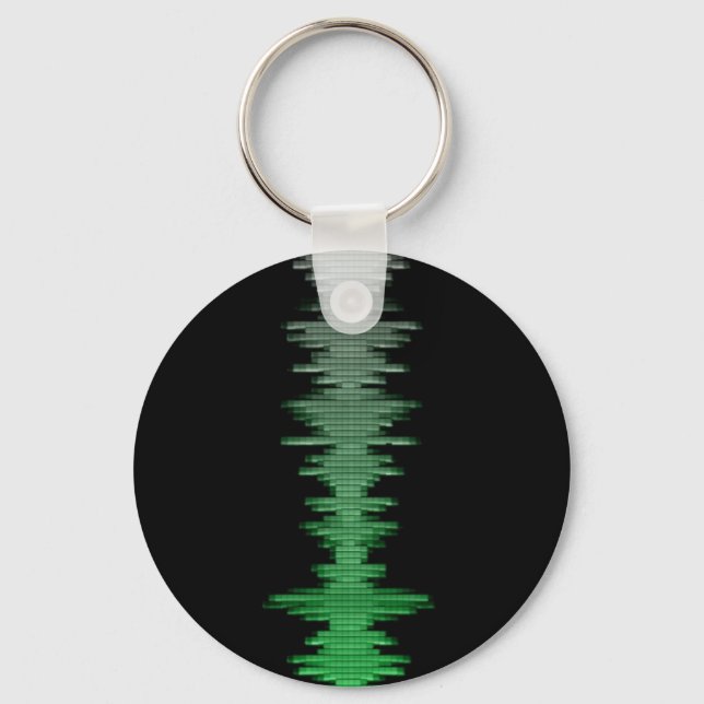 Decibels Sound Wave Green Schlüsselanhänger (Vorderseite)