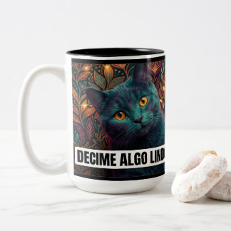 Decime Algo Lindo Funny Cat Mug - High Contrast Ne