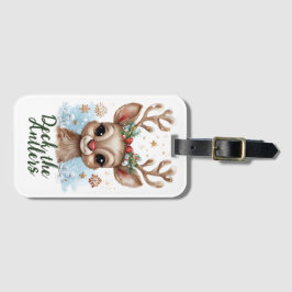 Deck den Weihnachtsweihnachtsmarken der Antler Gepäckanhänger
