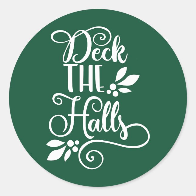 Deck der Hallen Typografie Holidays Runder Aufkleber (Vorderseite)