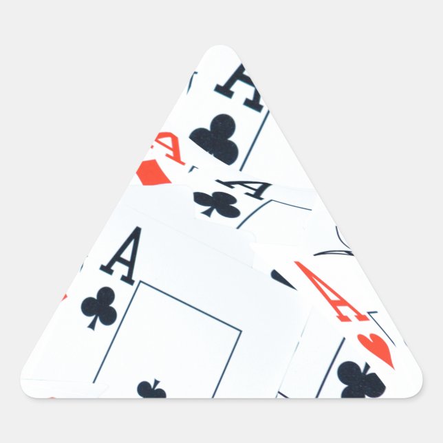"Deck des Schicksals: Ebenen in einem Poker-Shuffl Dreieckiger Aufkleber (Vorderseite)