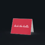 Deck Die Hallen Weihnachts einfache Skript Red Feiertagskarte<br><div class="desc">Diese stilvolle Urlaubskarte hat das Weihnachtsstift Deck The Halls in Rot-Weiß Schrift Typografie.</div>