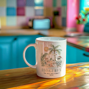 Deck die Palmen Lustiges tropisches Weihnachten Kaffeetasse