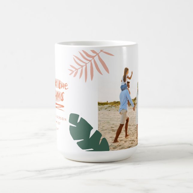 Deck die Palmen Weihnachten tropische moderne Vera Kaffeetasse (Mittel)