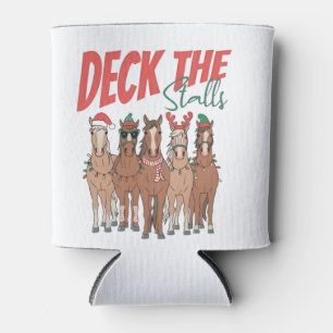 Deck die Ställe Lustiger Weihnachten Pferdeliebhab Dosenkühler