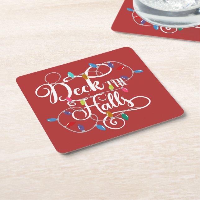 Deck Hallen Weihnachten Rechteckiger Pappuntersetzer (angewinkelt)