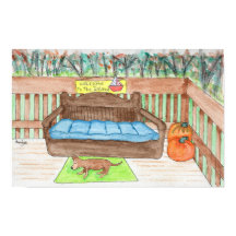 Deck mit Hund - Willkommen auf der Insel