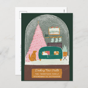 Deck New Halls Snow Globe Moving Faire-part