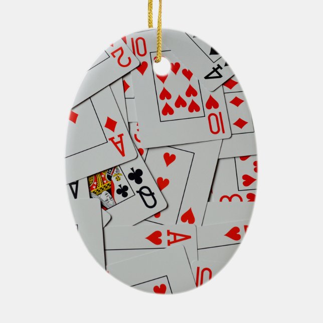 Deck Of Scatter Playing Cards Pattern, Keramik Ornament (Hinten)