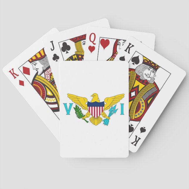 Deck Playing Cards with Flag of Virgin Islands Spielkarten (Rückseite)