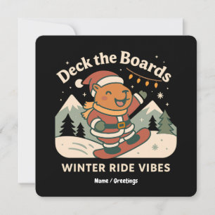 Deck the Boards Süßer Weihnachtsmann Capybara Snow Einladung