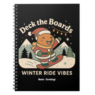 Deck the Boards Süßer Weihnachtsmann Capybara Snow Notizblock