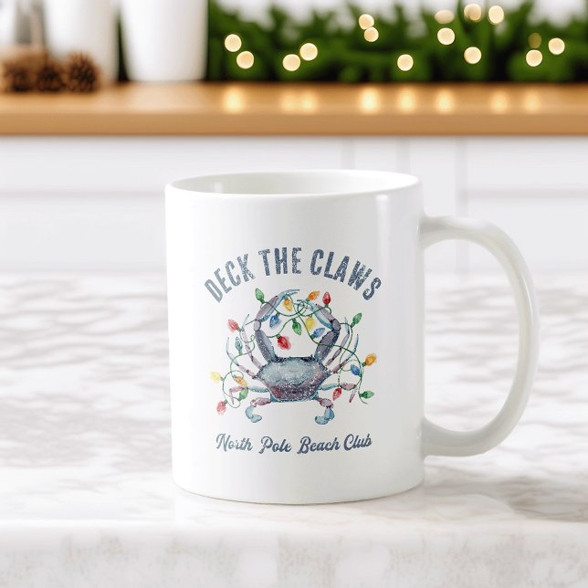 Deck the Claws Coastal Weihnachtskrebs Kaffeetasse (Von Creator hochgeladen)