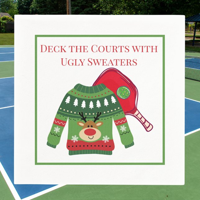 Deck the Courts Pickleball hässlicher Pullover Serviette (Von Creator hochgeladen)