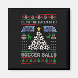 Deck The Hall Mit Fußball Hässliches Weihnachten F Magnet