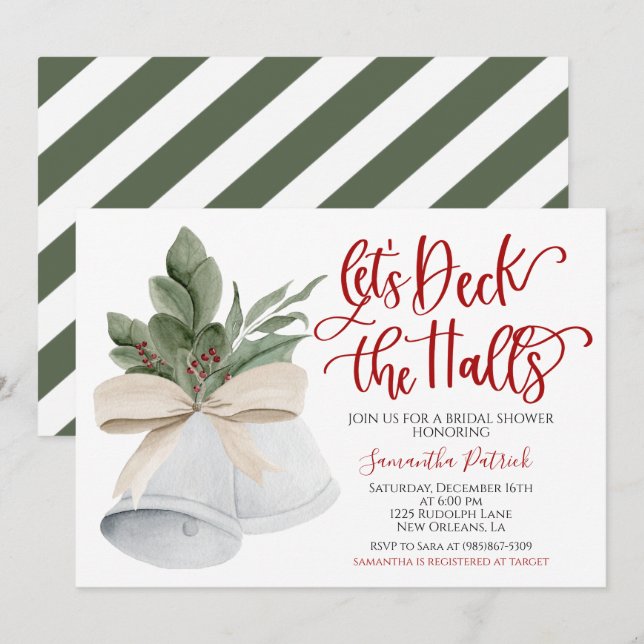 Deck the Halls Bridal Dusche Einladung (Vorne/Hinten)