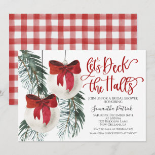Deck the Halls Christmas Bridal Shower Invitation