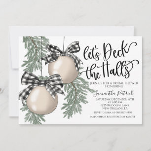 Deck the Halls Christmas Bridal Shower Invitation