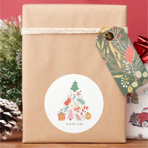Deck the Halls Christmas Tree Decoration Holiday Runder Aufkleber