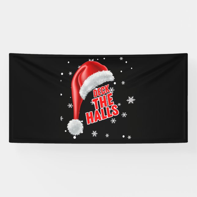 Deck The Halls Collection de neige Bannière en vin (Horizontal)