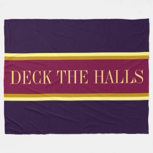 DECK THE HALLS Festive Burgund Lila Streifen Fleecedecke