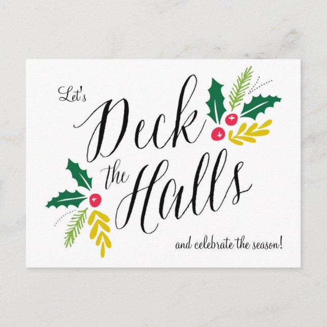 Deck the Halls Festive Fête Invitation (Devant)