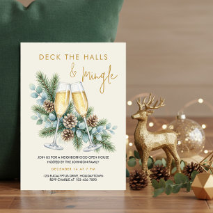 Deck the Halls Mingle Champagner Feierparty Einladung
