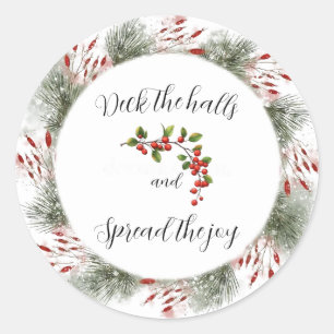 Deck the Halls Rund Runder Aufkleber