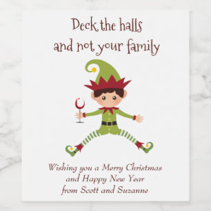 Deck the Halls Vin amusant Vin Étiquette