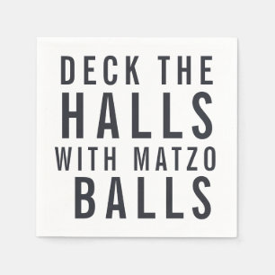 Deck the Halls with Matzo Balls Chanukka Serviette