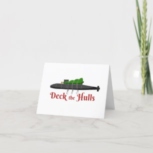 Deck the Hulls - Sub Christmas Tree Card Dankeskarte