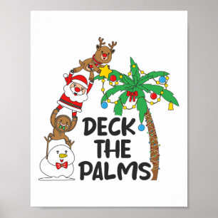 Deck The Palm Weihnachten im Juli Xmas Männer Frau Poster