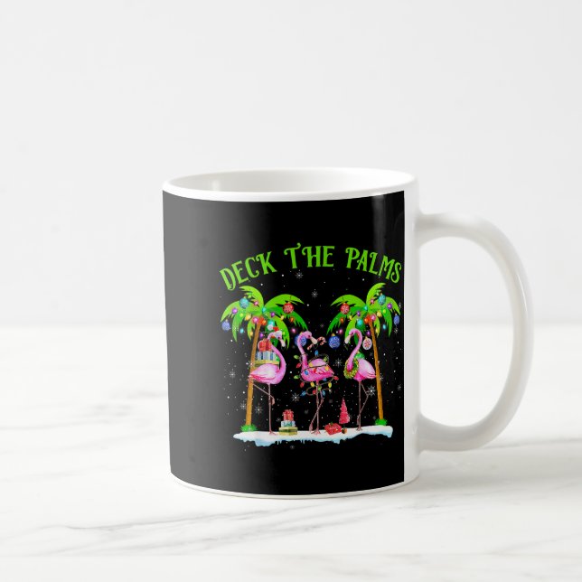 Deck The Palms Flamingo Trocal Christmas Lights Pa Kaffeetasse (Rechts)