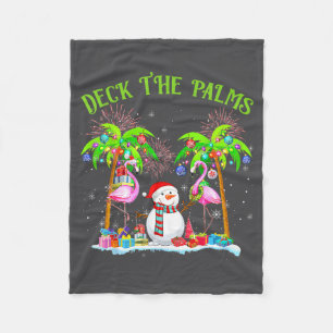 Deck The Palms Flamingo Trocal Weihnachtsbeleuchtu Fleecedecke