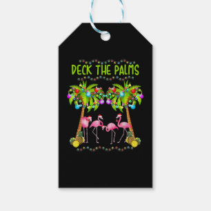 Deck the Palms Merry Flamingo Christmas tee funny Geschenkanhänger