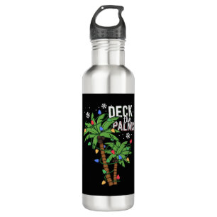 Deck The Palms Tropical Hawaii Christmas Palm Edelstahlflasche